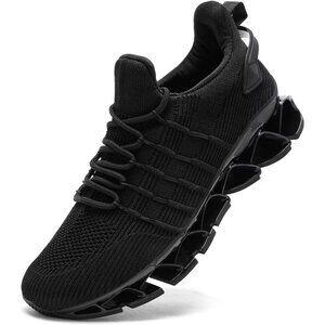 Men's Black Non Slip Lightweight Workout Breathable Mesh Fashion Sneakers